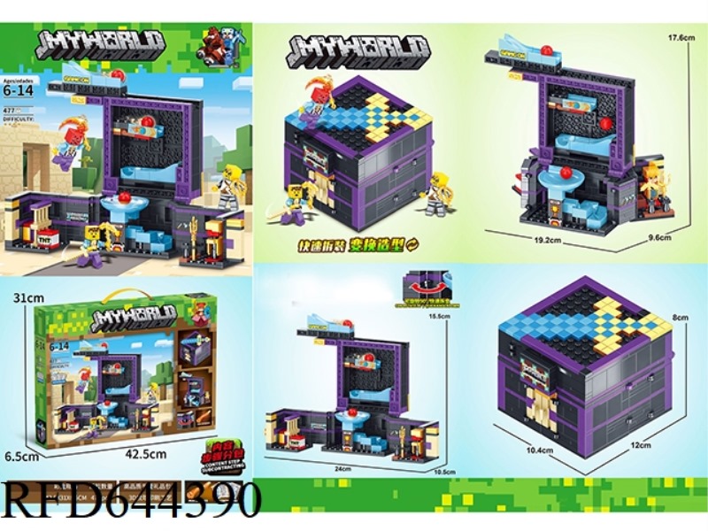 ASSEMBLE SMALL PARTICLE BUILDING BLOCKS AT THE END OF THE FIELD SQUARE 477+PCS