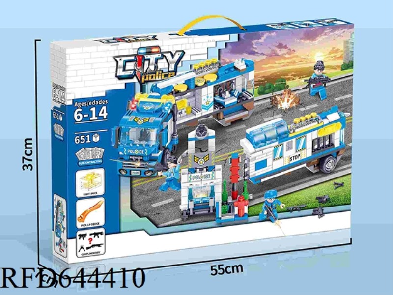 URBAN POLICE COMBAT COMMAND VEHICLE SMALL BLOCK WITH SQUARE LIGHT (651+PCS)