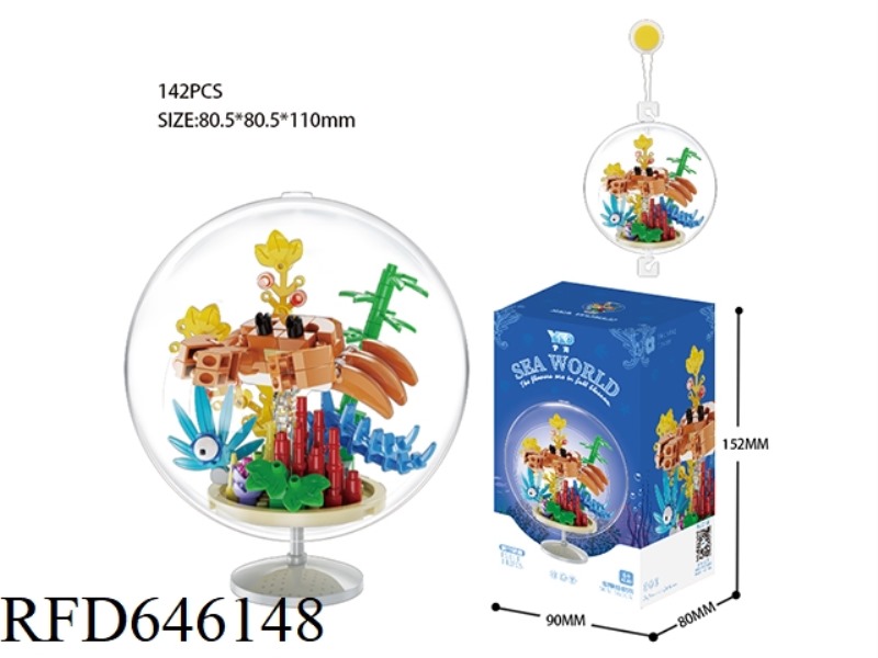 CRAB WITH PENDANT TRANSPARENT BALL+BASE (142PCS)