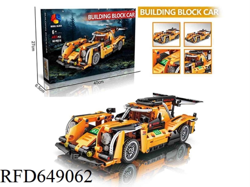 DIY PUZZLE ASSEMBLED BUILDING BLOCK PARTICLES NEW TECHNOLOGY PULL BACK CAR (483PCS)