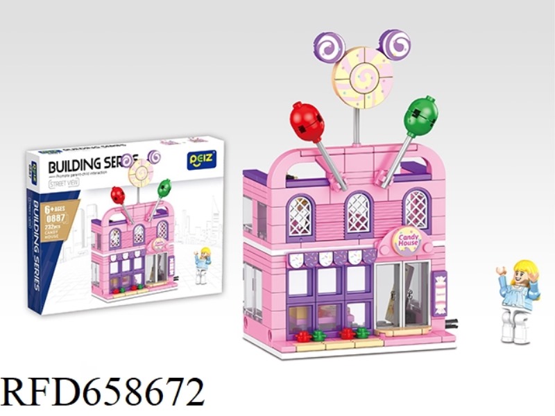 CANDY HOUSE BUILDING BLOCKS 232PCS GRANULES (MICROGRANULES)