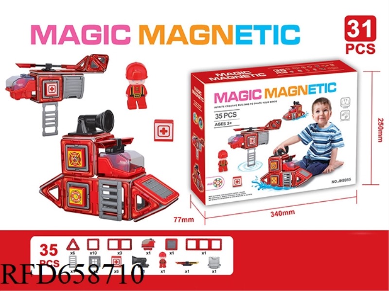 FIRE ASSEMBLY SET VARIABLE MAGNETIC BLOCK (35PCS)