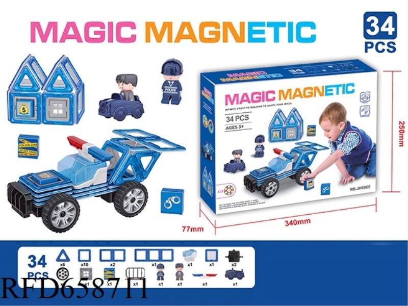 POLICE ASSEMBLY SET VARIABLE MAGNETIC BLOCK (34PCS)