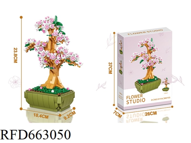 FLOWER SERIES SMALL PARTICLE BUILDING BLOCKS - SAKURA 563PCS- PROCESS UV COLOR BOX