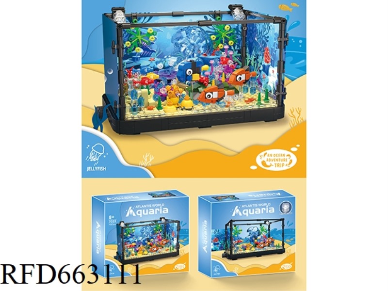 SMALL PARTICLE BUILDING BLOCKS OCEAN FISH TANK 725PCS