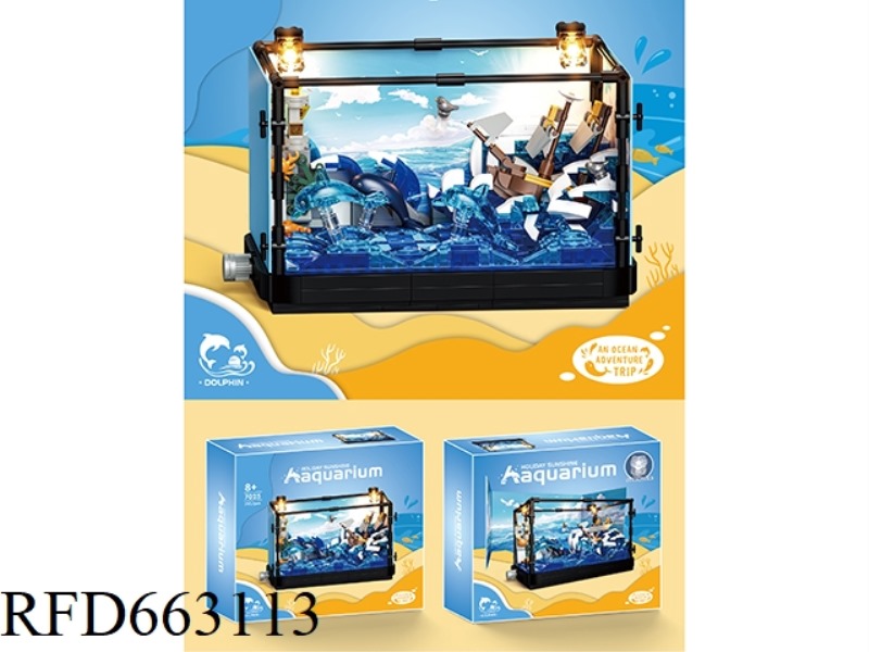 SMALL PARTICLE BUILDING BLOCK DOLPHIN FISH TANK 792PCS