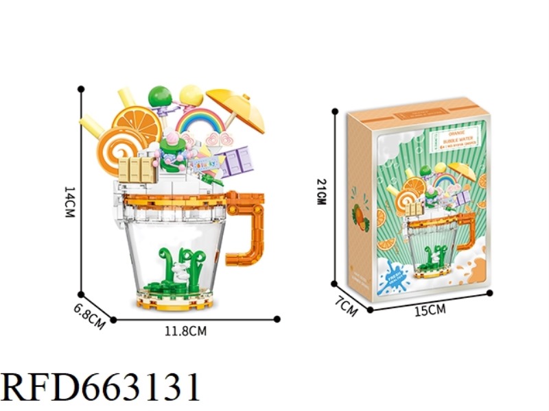 SMALL PARTICLE BUILDING BLOCKS ORANGE SPARKLING WATER 247PCS- PROCESS UV COLOR BOX