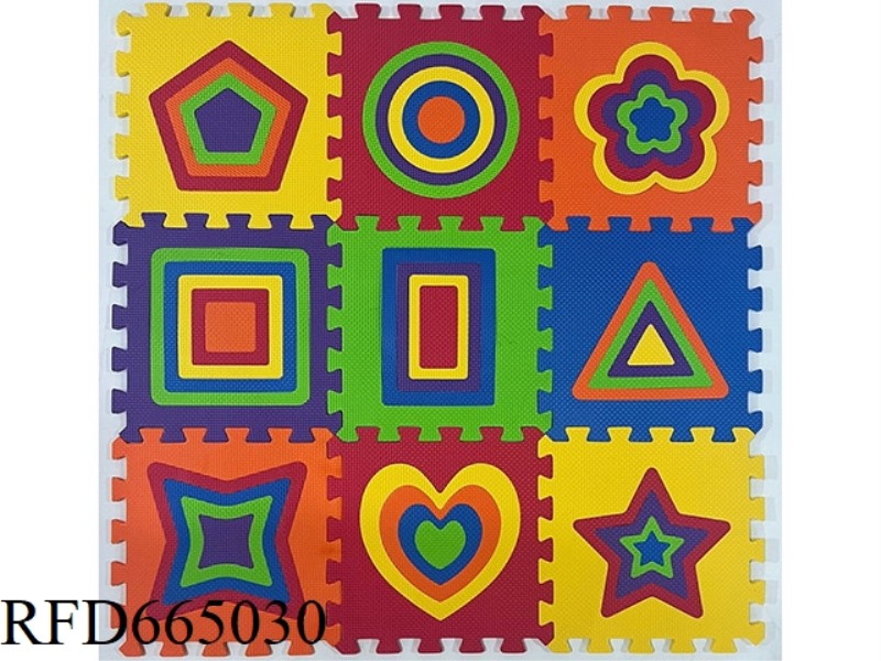 EVA PUZZLE FLOOR MAT 9 PIECES GEOMETRIC SHAPES