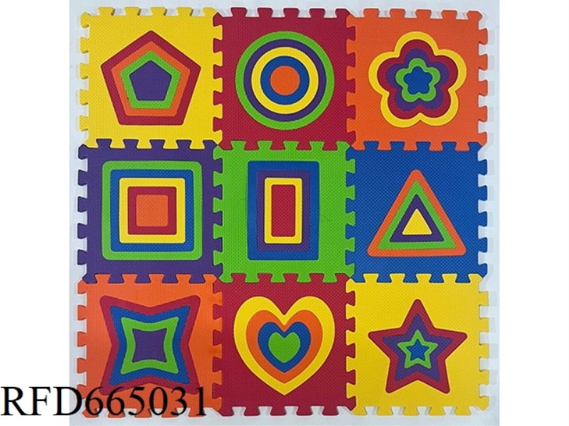 EVA JIGSAW MAT 9 PIECES OF GEOMETRIC PATTERN (CPC)