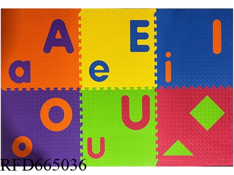 6 PIECES OF EVA ENGLISH LETTER FLOOR MATS, COLORFUL FLOOR MATS, FOAM FLOOR MATS WITH 2 SMALL EDGES O