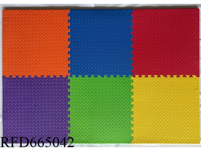 6 PIECES OF EVA PUZZLE SOLID COLOR (RED, YELLOW, BLUE, GREEN) FLOOR MAT COLOR FLOOR MAT FOAM FLOOR M