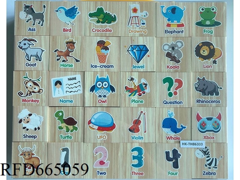 WOOD GRAIN EVA SILK SCREEN PRINTING BUILDING BLOCKS (ENGLISH VERSION OF ENCYCLOPEDIA MAP IDENTIFICAT