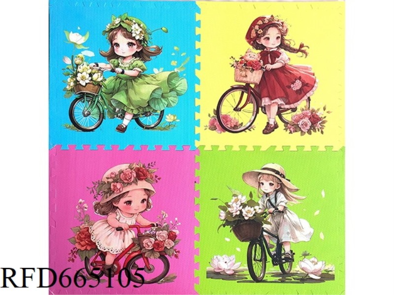 LITTLE GIRL RIDING A BICYCLE (ENVIRONMENTALLY FRIENDLY)(CPC)