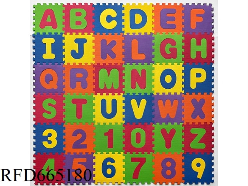 EVA PUZZLE FLOOR MATS 36 PIECES (26 ENGLISH LETTERS +10 NUMBERS) 36 PIECES/SET (GCC)(CPC)