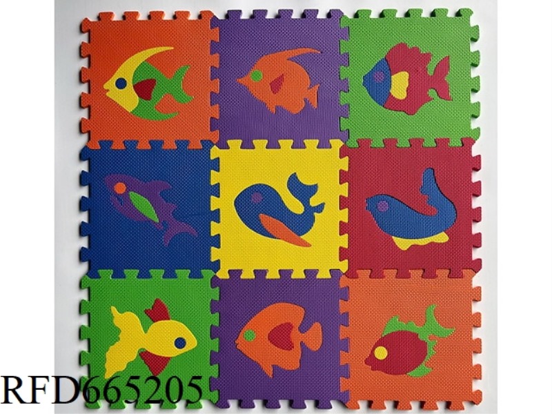 EVA JIGSAW MAT 9 PIECES OF SWIMMING FISH 9 PIECES/SET (GCC)(CPC)