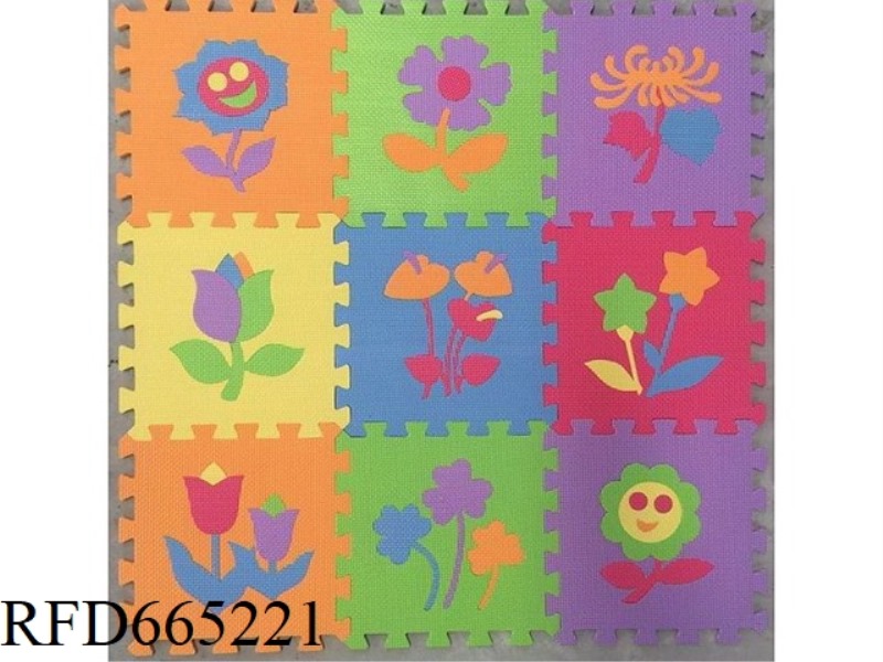 EVA JIGSAW MAT 9 PIECES OF FLOWERS AND PLANTS 9 PIECES/SET (CPC)