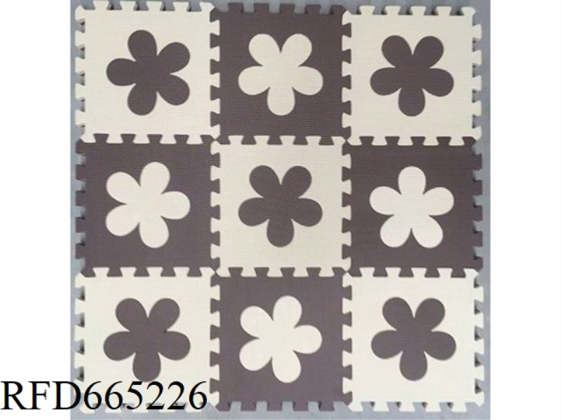 EVA JIGSAW FLOOR MAT 9 PIECES AND 9 PIECES OF FLOWERS/SET (CPC)
