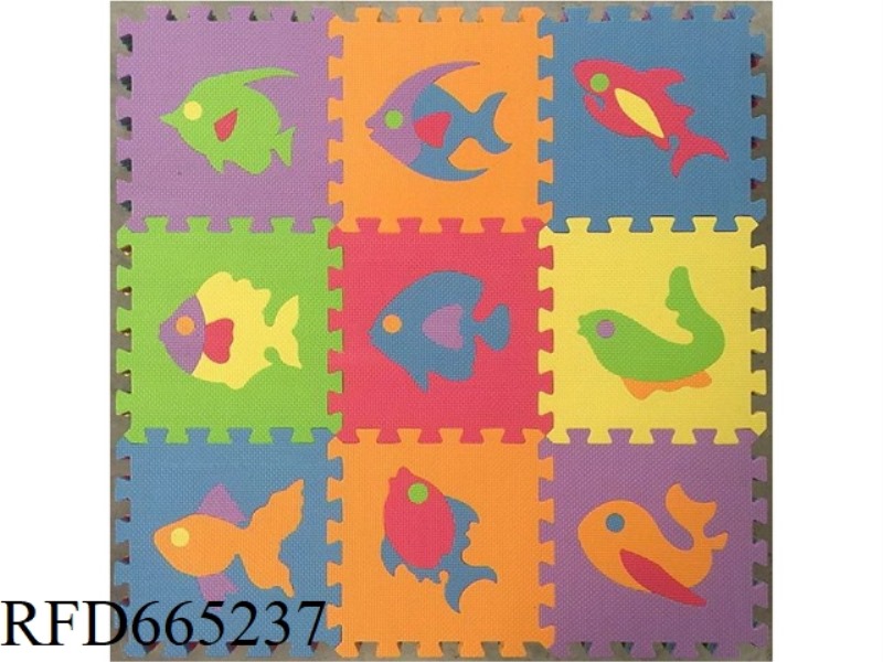 EVA JIGSAW MAT 9 PIECES OF SWIMMING FISH 9 PIECES/SET (CPC)