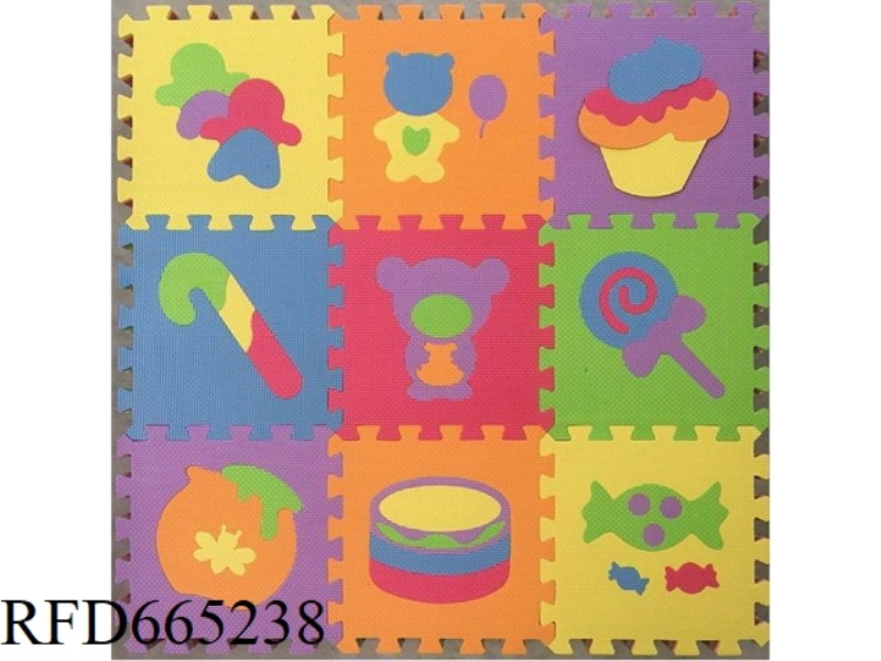 EVA JIGSAW MAT 9 PIECES OF CANDY 9 PIECES/SET (CPC)