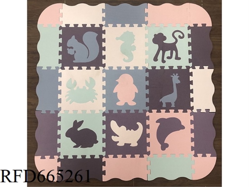 EVA JIGSAW FLOOR MAT 9 LARGE ANIMALS + EDGE (DARK PURPLE/LIGHT PURPLE/LIGHT PINK/LIGHT GREEN (CPC)