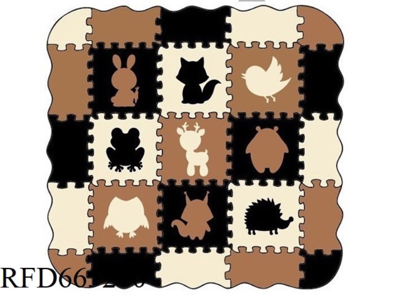 EVA JIGSAW MAT 9 PIECES OF ANIMAL (BROWN/BLACK/BEIGE)(CPC)