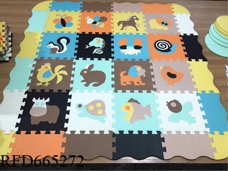 EVA JIGSAW MAT 16 PIECES OF ANIMAL + EDGE: 8 COLORS (CPC)