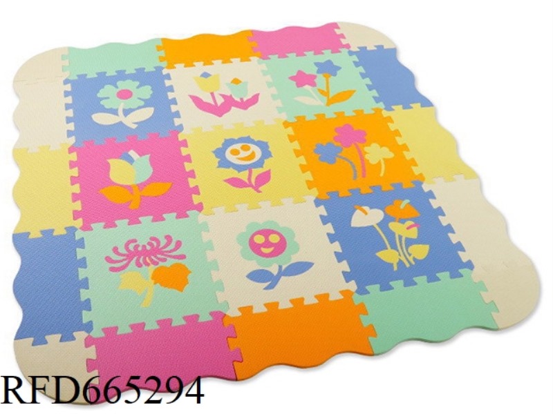 EVA JIGSAW MAT 9 LARGE PIECES OF FLOWERS AND PLANTS + EDGE (CPC)