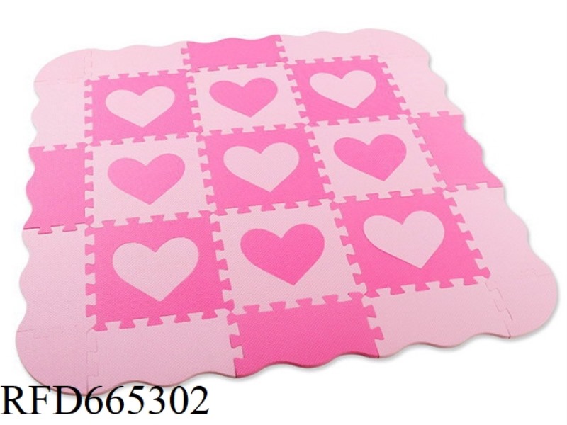 EVA JIGSAW MAT 9 LARGE PIECES OF HEART SHAPE + PERIPHERAL EDGE (CPC)