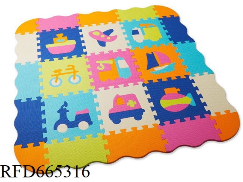 EVA JIGSAW MAT 16 LARGE PIECES OF TRAFFIC 1+ PERIPHERAL EDGE (CPC)