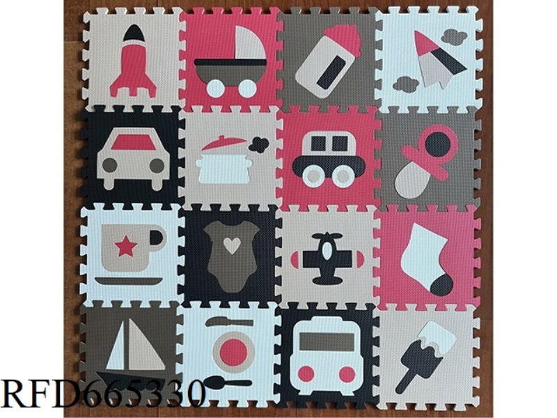 16 LARGE AREAS OF TRAFFIC LIFE: BLACK/LIGHT RICE/WHITE/DARK RED/BROWN (CPC)