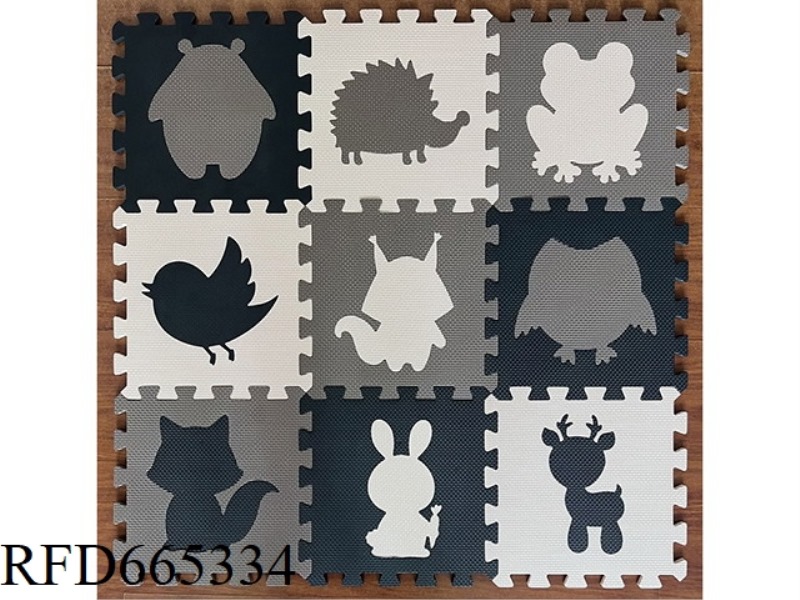 9 PIECES OF OCTAGONAL FLOWER (BROWN/BLACK/BEIGE)(CPC)