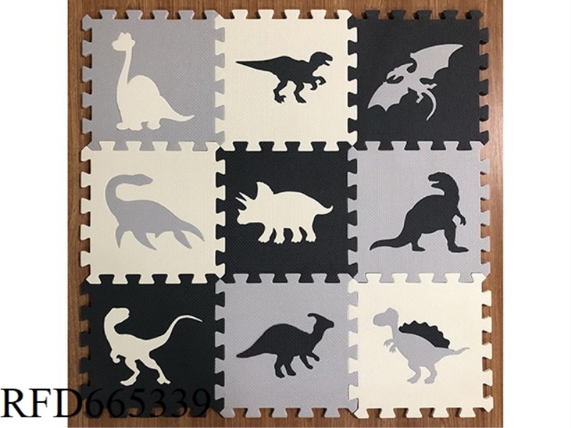 9 PIECES OF DINOSAUR: DARK GRAY/LIGHT GRAY/RICE WHITE TRICOLOR (CPC)