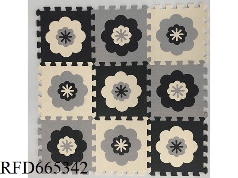 9 PIECES OF PLUM BLOSSOMS (LIGHT GRAY/RICE WHITE/DARK GRAY)