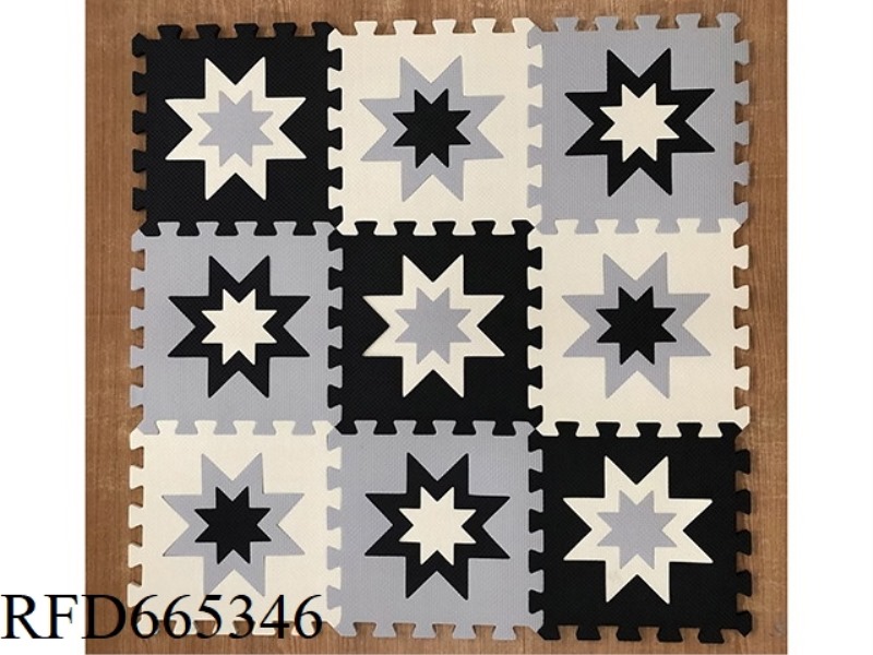 9 PIECES OF OCTAGONAL FLOWERS (RICE WHITE/LIGHT GRAY/BLACK)