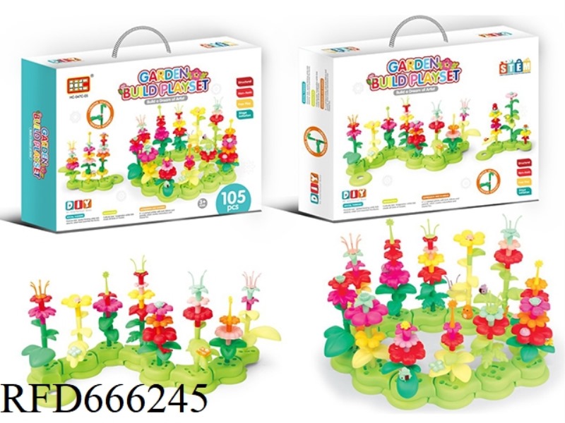 BUILDING BLOCK FLOWERS (102 PIECES)
