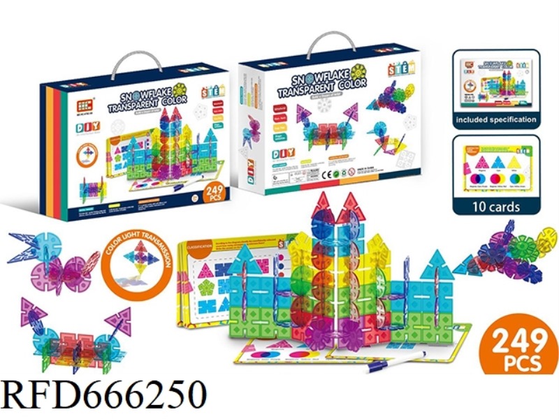TRANSPARENT GEOMETRIC SNOWFLAKES (249PCS)