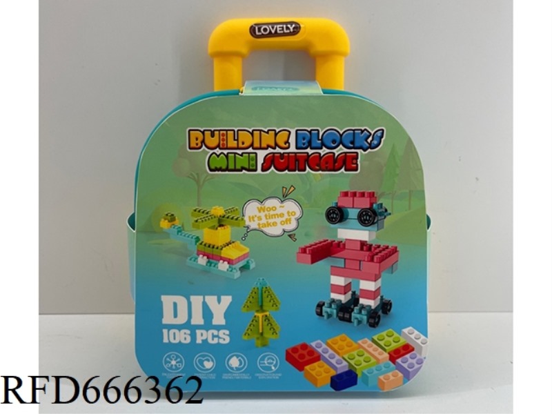 SMALL TROLLEY BOX BUILDING BLOCKS (106 PIECES)