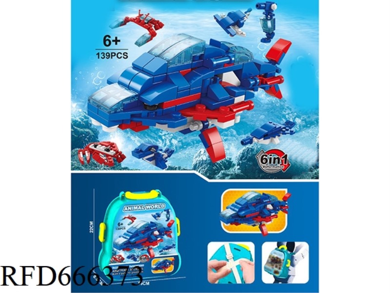 BACKPACK WHALE BUILDING BLOCKS (139 PIECES)