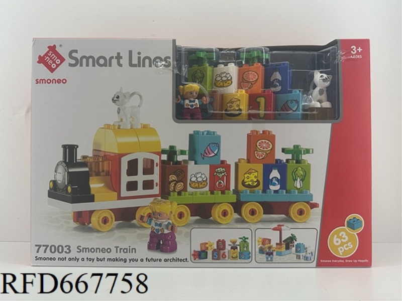 LARGE GRANULE BUILDING BLOCKS OF KNOWLEDGE TRAIN (63PCS)