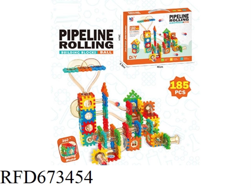 BALL TRACK BUILDING BLOCKS (185PCS)
