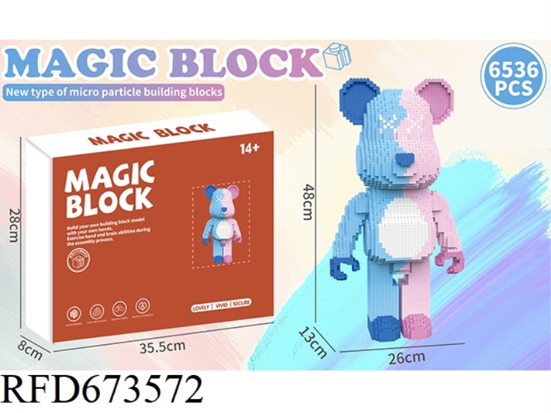 BLUE AND PINK VIOLENT BEAR (6,536 PIECES)