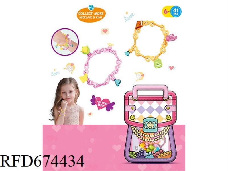 DIY SMALL PARTICLE BUILDING BLOCK BRACELET WITH YELLOW POWDER 41PCS