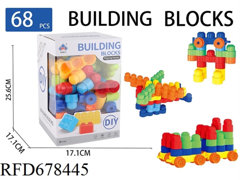 68 PIECES OF PUZZLE BUILDING BLOCKS
