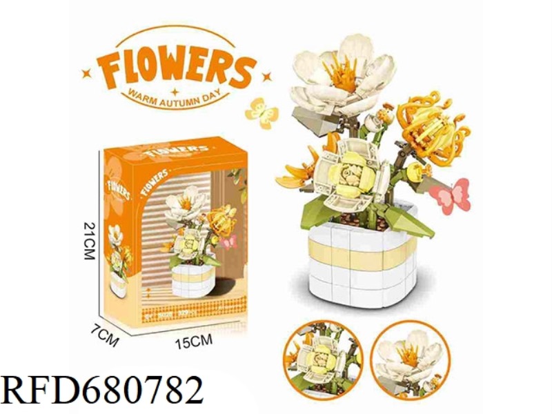 POTTED PLANTS IN WARM SUNSHINE IN AUTUMN 329PCS- FLOWER SERIES