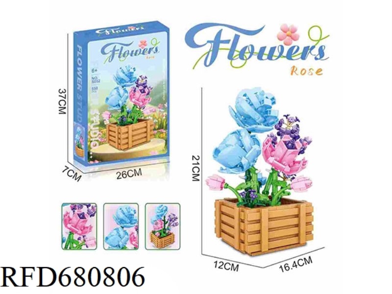 BUILDING BLOCK ROSE 550PCS- FLOWER SERIES