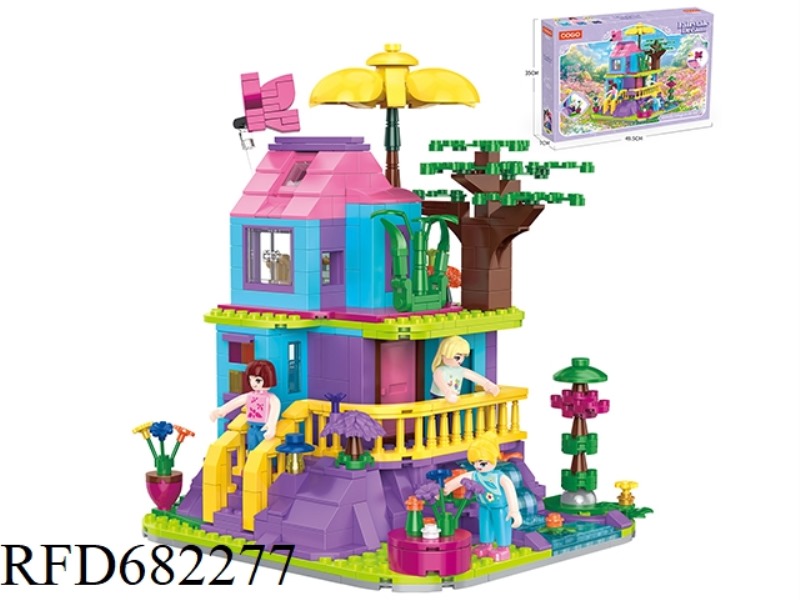 PUZZLE BUILDING BLOCKS/SMALL PARTICLES/BUTTERFLY HUT ON THE HILL /646PCS