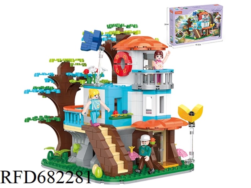PUZZLE BUILDING BLOCKS/SMALL PARTICLES/BUTTERFLY TREE HOUSE IN THE FOREST /600PCS