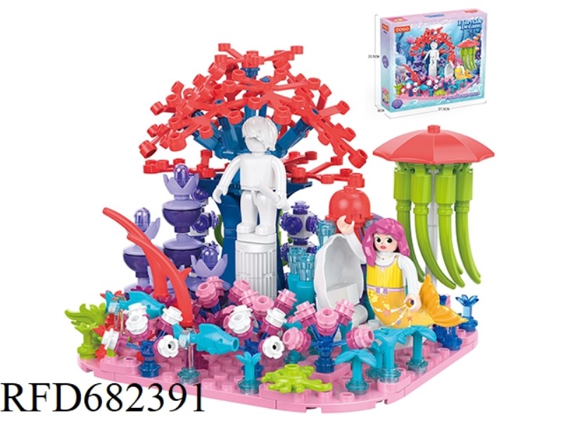 PUZZLE BUILDING BLOCKS/SMALL PARTICLES/THE SECRET CORAL FOREST OF THE MERMAID FAIRY /402PCS