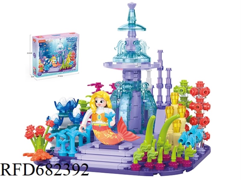 PUZZLE BUILDING BLOCKS/SMALL PARTICLES/CORAL SQUARE OF THE MERMAID FAIRY /397PCS