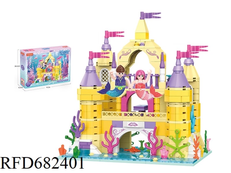 PUZZLE BUILDING BLOCKS/SMALL PARTICLES/MAGIC MERMAID CASTLE /527PCS
